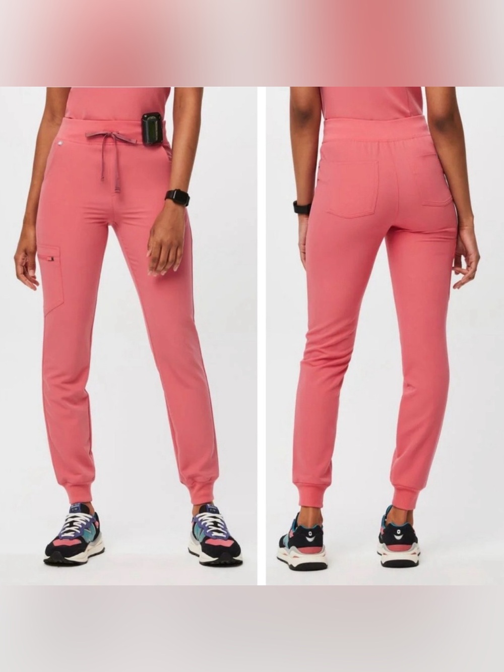 FIGS Women’s Zamora Jogger Scrub Pants Pink Quartz Small PO 3326 W18SW2005